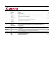 Download PowerShot SX20 IS - Specification sheet - Canon