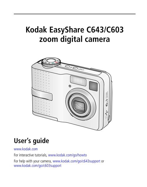 Kodak EasyShare C643/C603 zoom digital camera - Foto Source ...