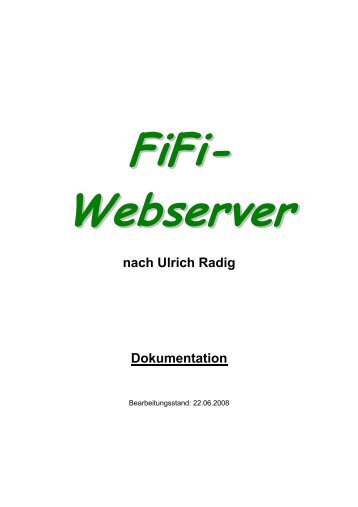 FiFi- Webserver nach Ulrich Radig Dokumentation - OV Lennestadt