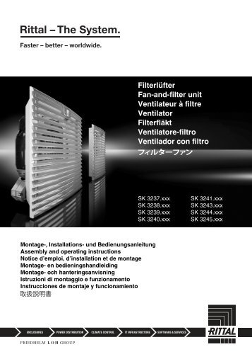 Filterlüfter Fan-and-filter unit Ventilateur à filtre Ventilator ... - Rittal