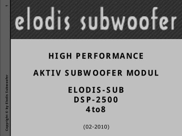 ELODIS-SUB DSP-2500 4to8 - Elodis Subwoofer, speaker