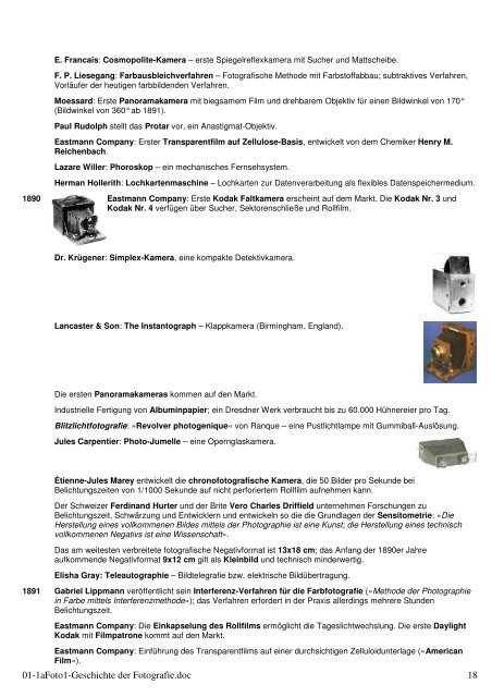 Chronologie zur Geschichte der Fotografie - AWO-Mettmann