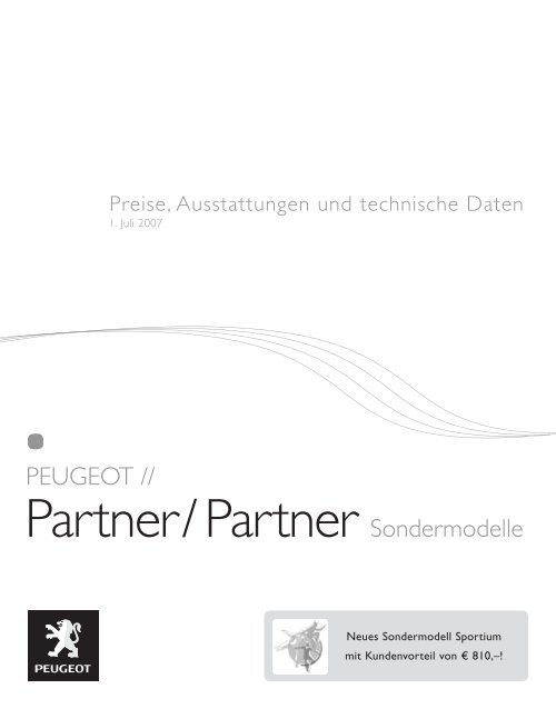 Partner/Partner Sondermodelle - PEUGEOT Presse