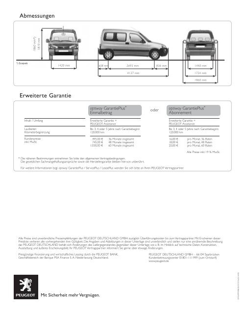 Partner/Partner Sondermodelle - PEUGEOT Presse