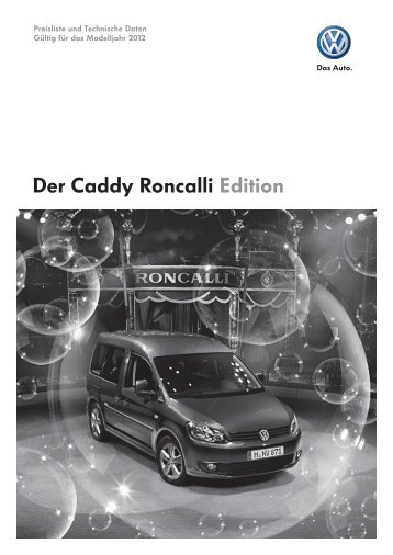 Preisliste Volkswagen Caddy Roncalli Edition, 11/2011