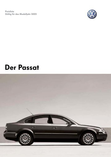 Der Passat - Preisliste - VW Passat
