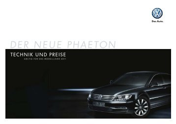 Preisliste Volkswagen Phaeton, 1/2011 - mobilverzeichnis.de