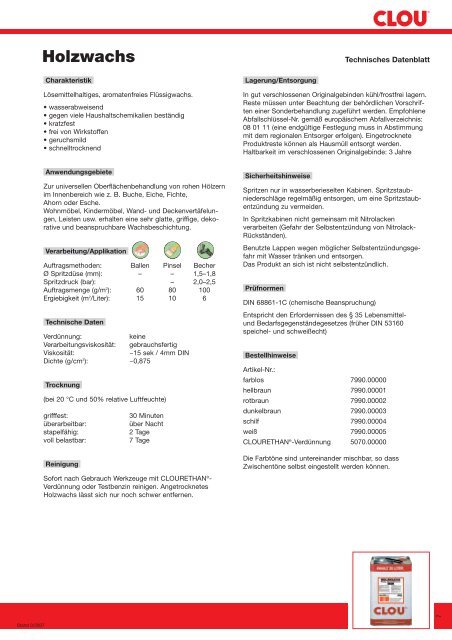 Holzwachs - Clou