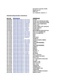 Händlernettopreisliste Armlehnen - Carsystems Handels GmbH