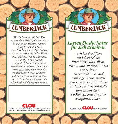 LUMBERJACK - Sortiment - Clou