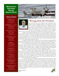 Winter Newsletter - 16 Pages - Wisconsin Harness Horse Association