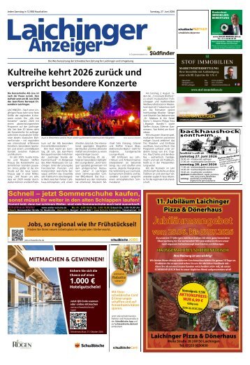 27.06.2026 Laichinger Anzeiger