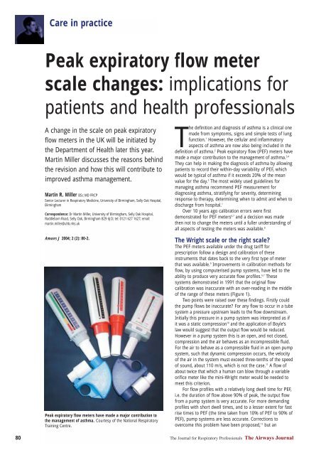 Peak Expiratory Flow Meter Scale Changes