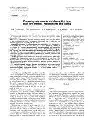 Frequency response of variable orifice type peak flow meters ...