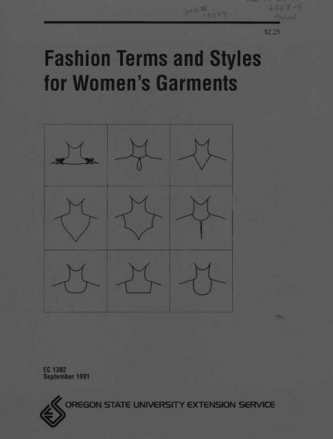 Fashion Terms and Styles for Women's Garments - ScholarsArchive ...