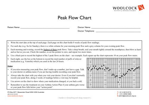 Asthma Peak Flow Chart