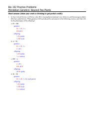 Bio 102 Practice Problems Mendelian Genetics: Beyond Pea Plants