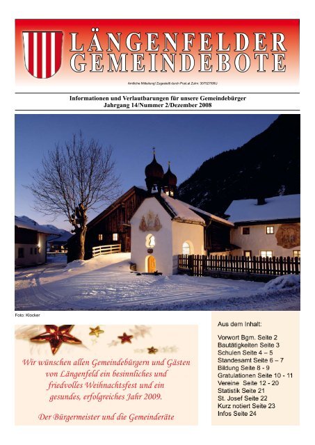 Langenfelder Gemeindebote Langenfeld Land Tirol