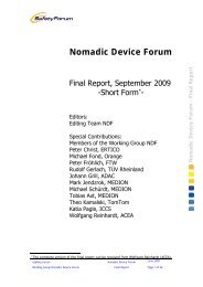 Nomadic Device Forum – Final Report