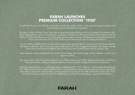 FARAH LAUNCHES PREMIUM COLLECTION '1920L