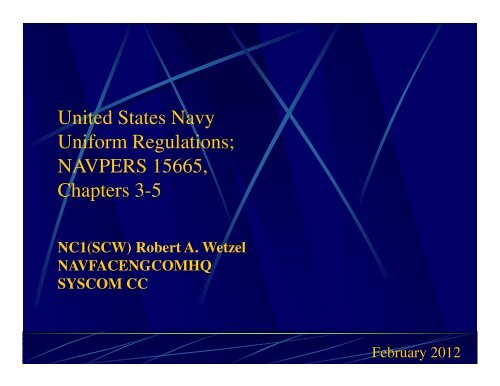 United States Navy Uniform Regulations; NAVPERS 15665 ...