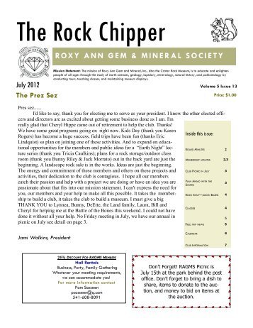 ROXY ANN GEM & MINERAL SOCIETY July 2012 - Crater Rock ...