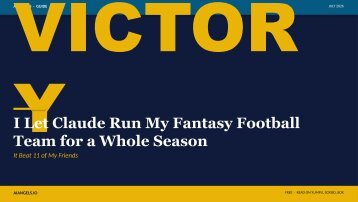 I Let Claude Run My Fantasy Football Team for a Whole Season — A 13-Slide Visual Guide for