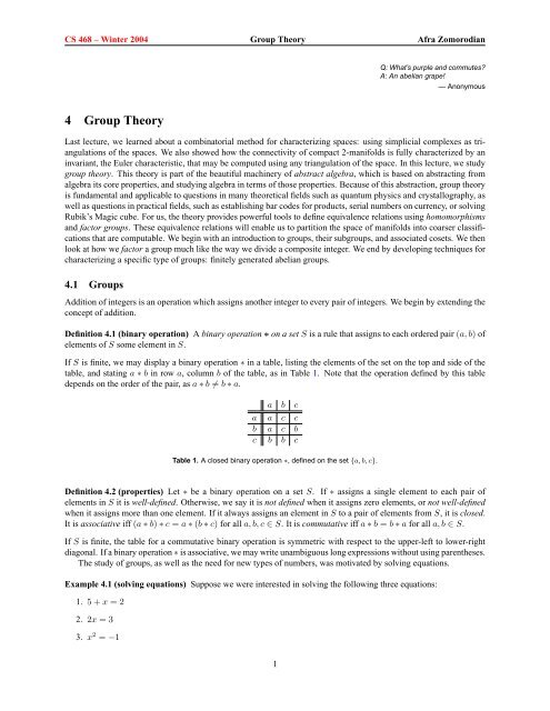 Topology for Computing Mini-Kurse pdfsubject - Computer Graphics ...