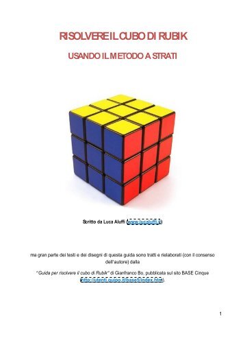 RISOLVERE IL CUBO DI RUBIK - Luca Aluffi