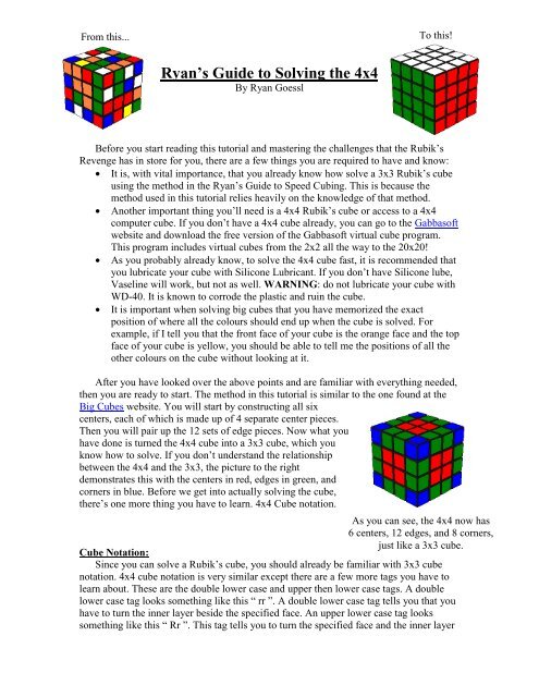 Ryan's Guide to Solving the 4x4 - canadianCUBING