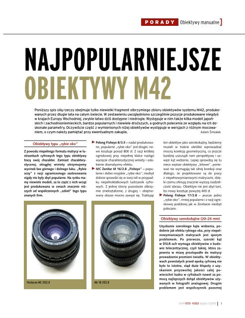 Najpopularniejsze obiektywy m42