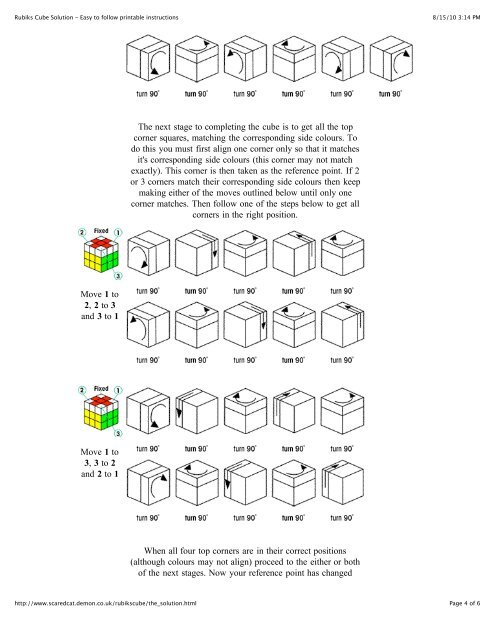 Rubiks Cube Solution - Easy to follow printable instructions