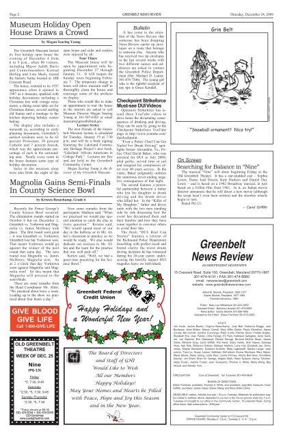 Eview Ews GREENBELT - Greenbelt News Review