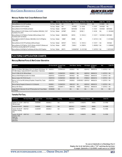 Mercury Prop Selector Chart