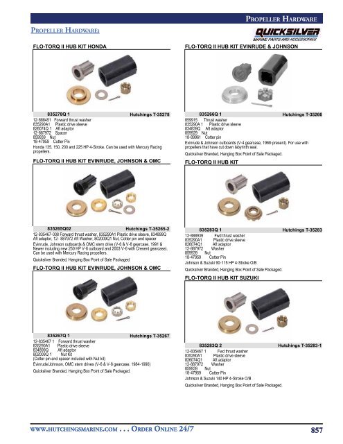 Evinrude Prop Selector Chart