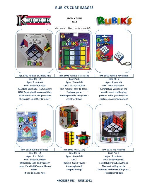 RUBIK'S CUBE IMAGES - Kroeger Inc.