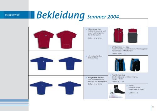 Bekleidung Sommer 2004 - better bikes