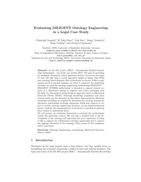 Evaluating DILIGENT Ontology Engineering in a Legal Case Study