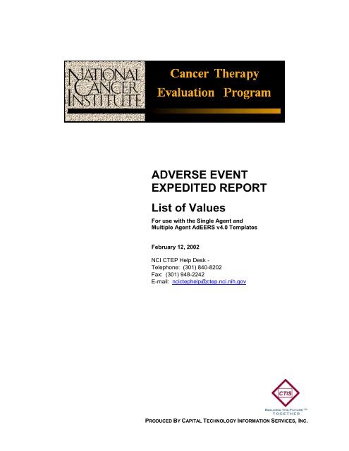 Adverse Event Expedited Report List Of Values Cancer