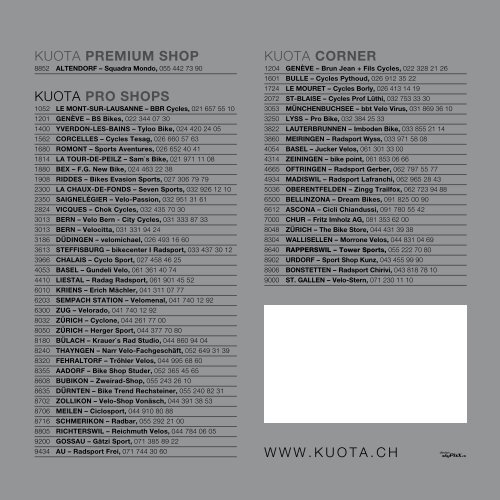 Pro SHoPS - KUOTA Schweiz