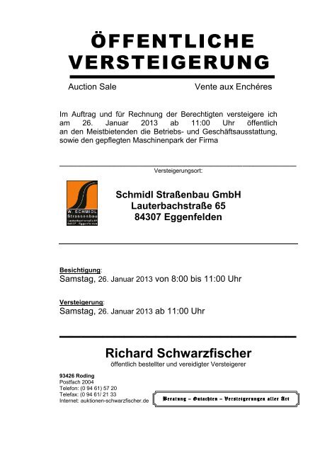 Schmidl Straßenbau GmbH Lauterbachstraße 65 84307 Eggenfelden