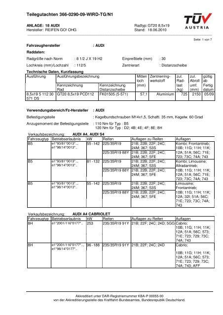 Teilegutachten 366-0290-09-WIRD-TG/N1