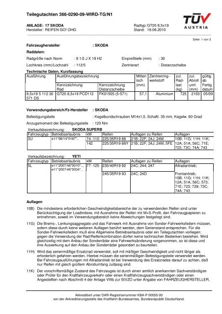 Teilegutachten 366-0290-09-WIRD-TG/N1