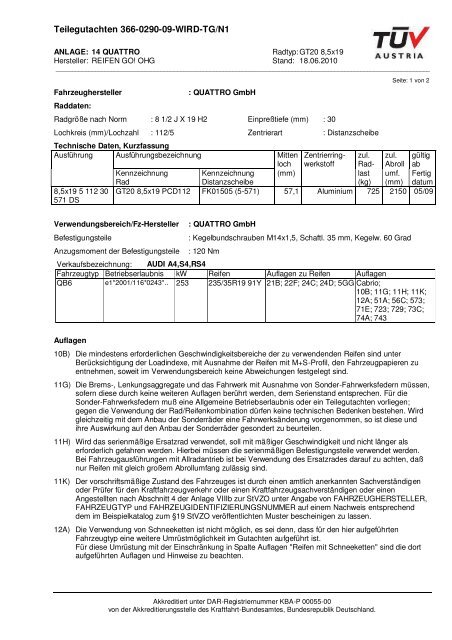 Teilegutachten 366-0290-09-WIRD-TG/N1