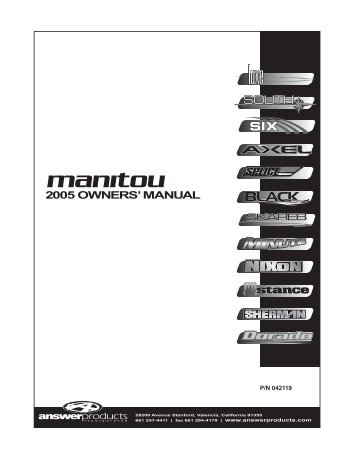 8 2005 owners' manual - Manitou
