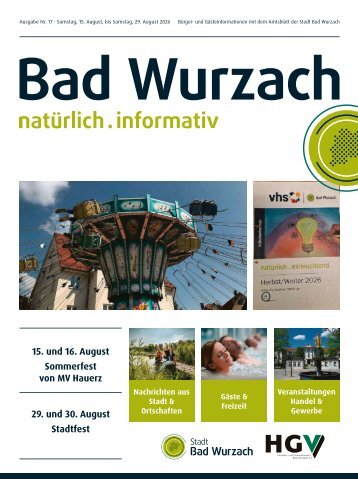 15.08.2026 Bürger- und Gästeinformation Bad Wurzach