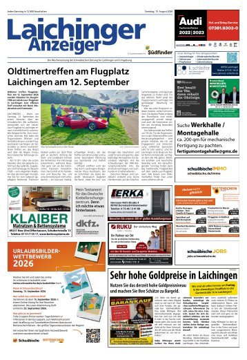 15.08.2026 Laichinger Anzeiger