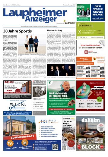 15.08.2026 Laupheimer Anzeiger