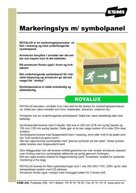 PRODUKT INFO ROYALUX