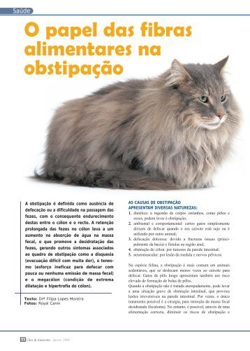 O papel das fibras alimentares na obstipação - Royal Canin